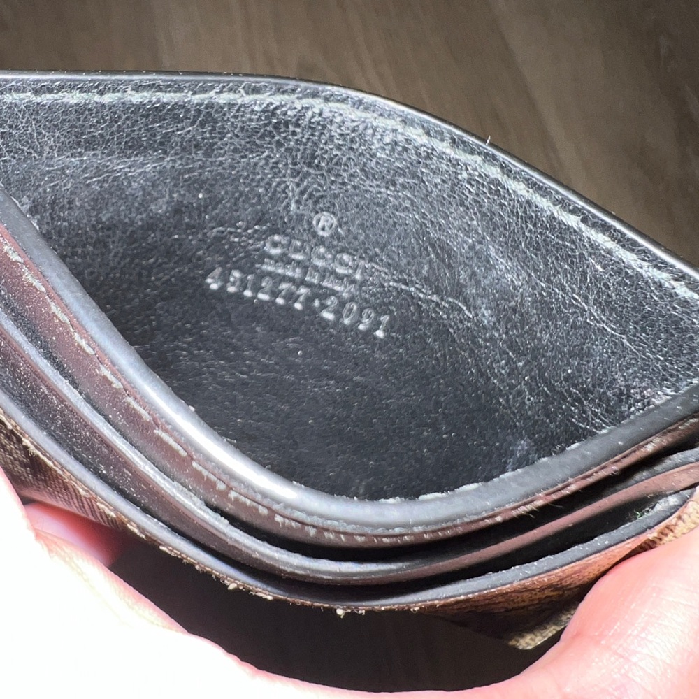 Gucci Card Case Monogram GG Tiger Print Black/Beige - Picture 3 of 4